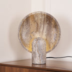 Rustic Stone Bedside Lamp with Warm Backlighting Brown 4