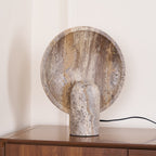 Rustic Stone Bedside Lamp with Warm Backlighting Brown 6