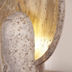 Rustic Stone Bedside Lamp with Warm Backlighting Brown 7