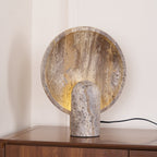 Rustic Stone Bedside Lamp with Warm Backlighting Brown 8