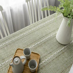 Rustic Striped Tablecloth Cotton Linen Elegant Design 7