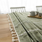 Rustic Striped Tablecloth Cotton Linen Elegant Design 8