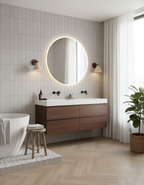 Rustic Wall Sconce Lighting with Stone Shade and Wooden Backplate 8