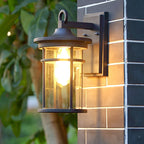 Rustic Waterproof Outdoor Wall Sconce Lamp - Black Cast Aluminum Exterior Lantern 1