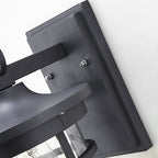 Rustic Waterproof Outdoor Wall Sconce Lamp - Black Cast Aluminum Exterior Lantern 6