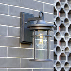 Rustic Waterproof Outdoor Wall Sconce Lamp - Black Cast Aluminum Exterior Lantern 7