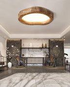 Rustic Wood Flush Mount Ceiling Light Fixture – LED Compatible for Modern Home Decor 4