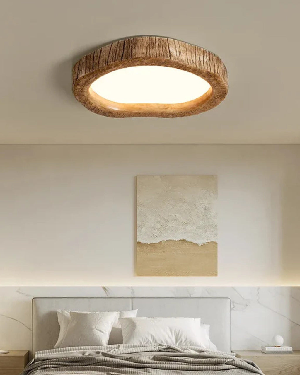 Rustic Wood Flush Mount Ceiling Light Fixture – LED Compatible for Modern Home Decor 5