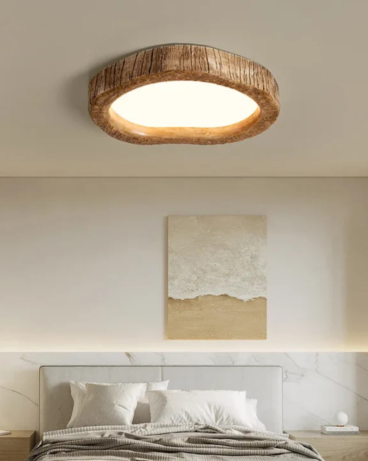 Rustic Wood Flush Mount Ceiling Light Fixture – LED Compatible for Modern Home Decor 5