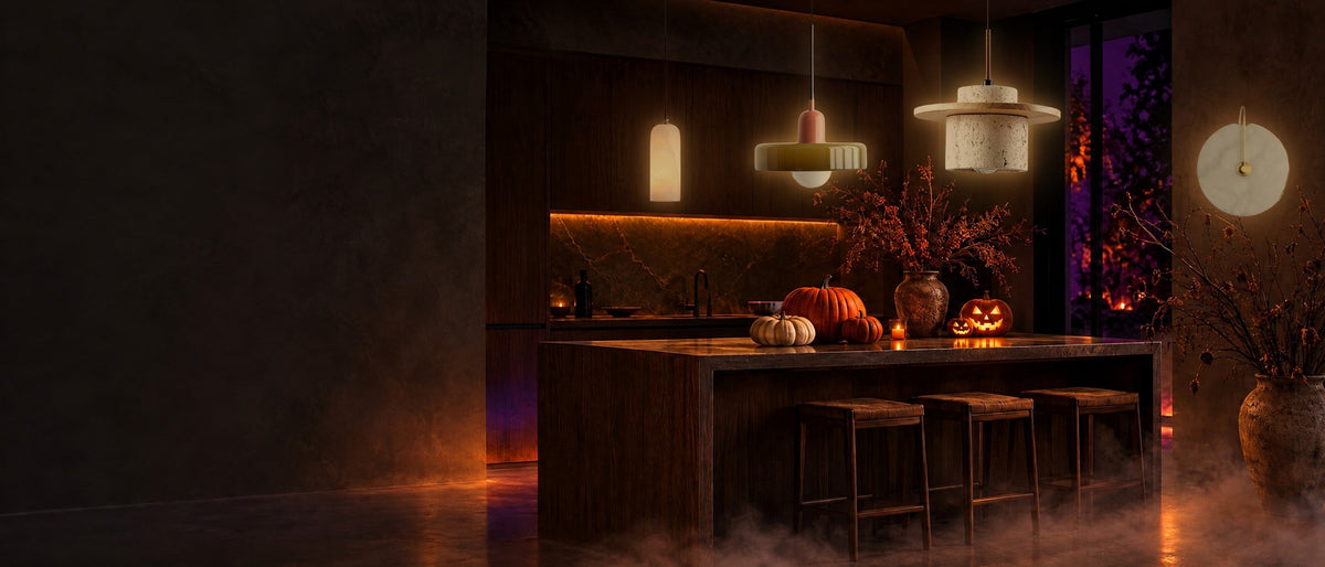 Halloween Month hero with designer lighting