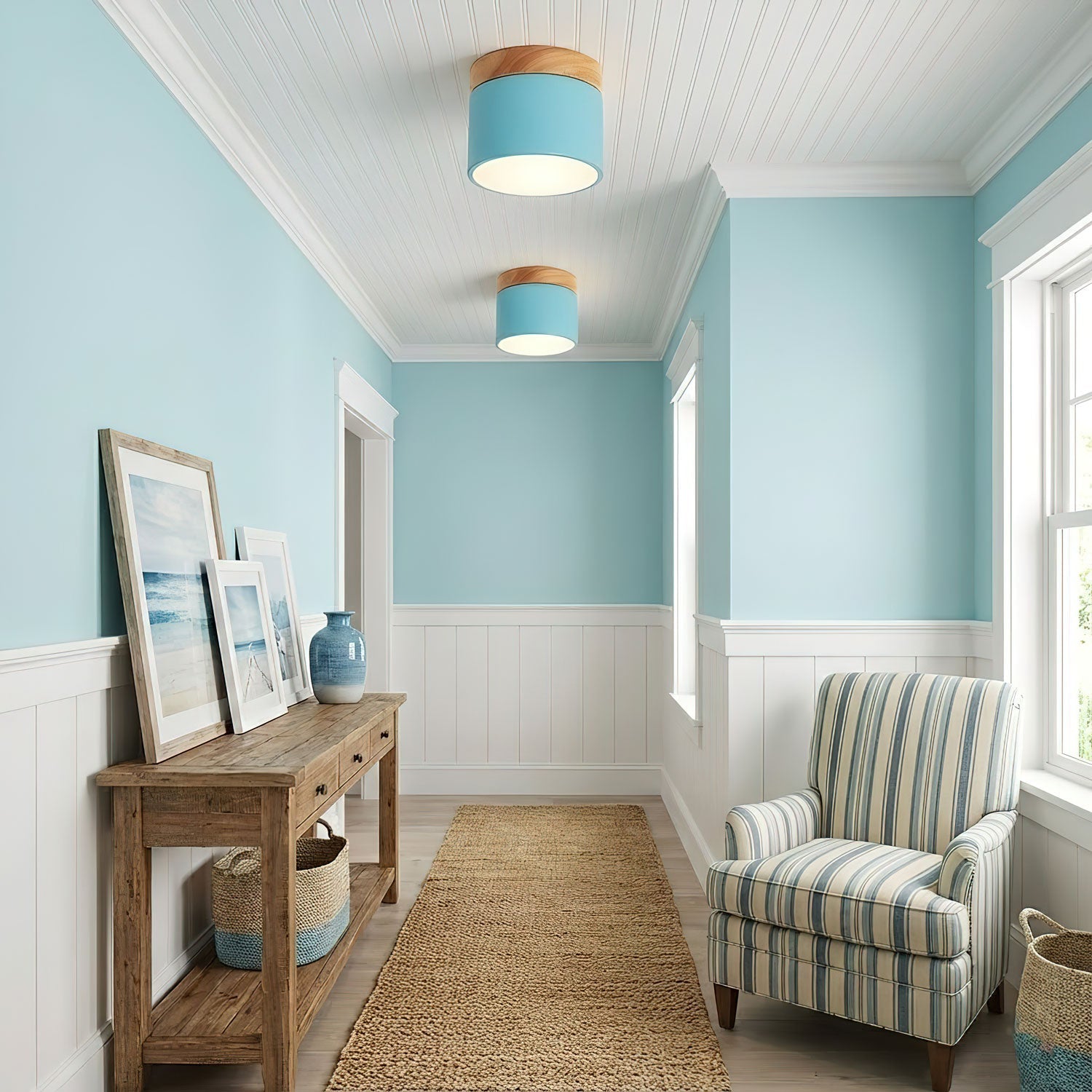 Scandinavian Ceiling Light Wood Metal Adjustable Beam  4