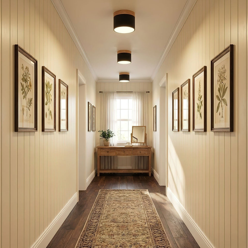 Scandinavian Ceiling Light Wood Metal Adjustable Beam  7