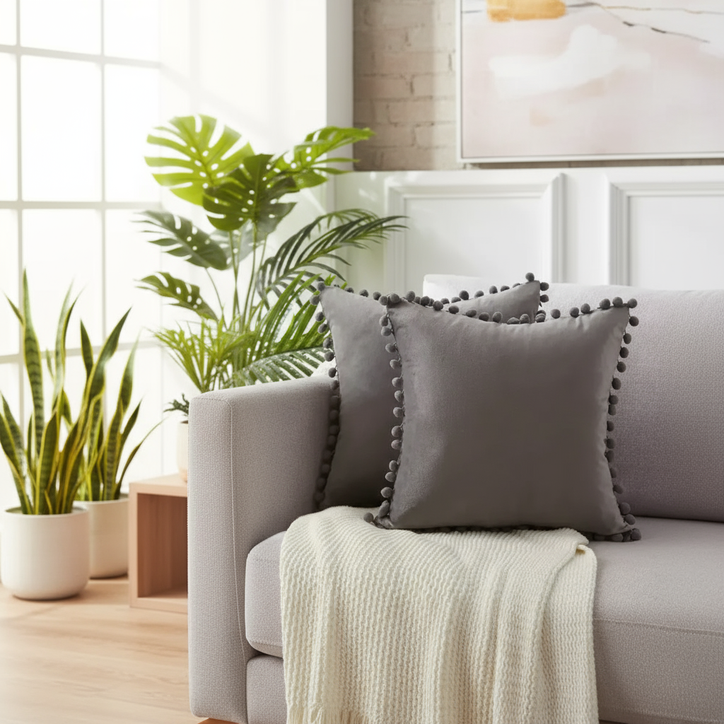 Scandinavian Decorative Cushion Cover - Soft Polyester and Cotton Throw Pillow for Couch, 45 x 45 cm 7