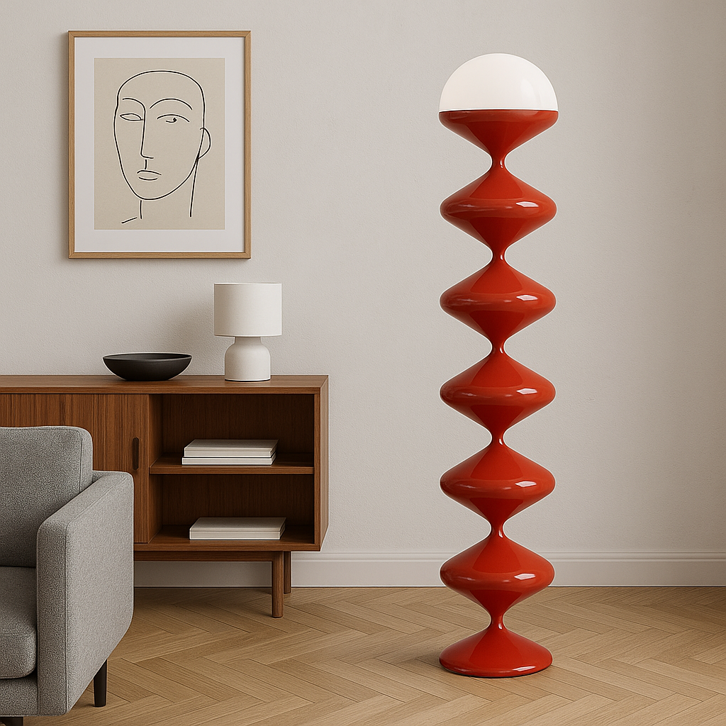 Scandinavian Floor Lamp with Cream Acrylic Shade – 1-Light Standing Lamp for Bedroom 2