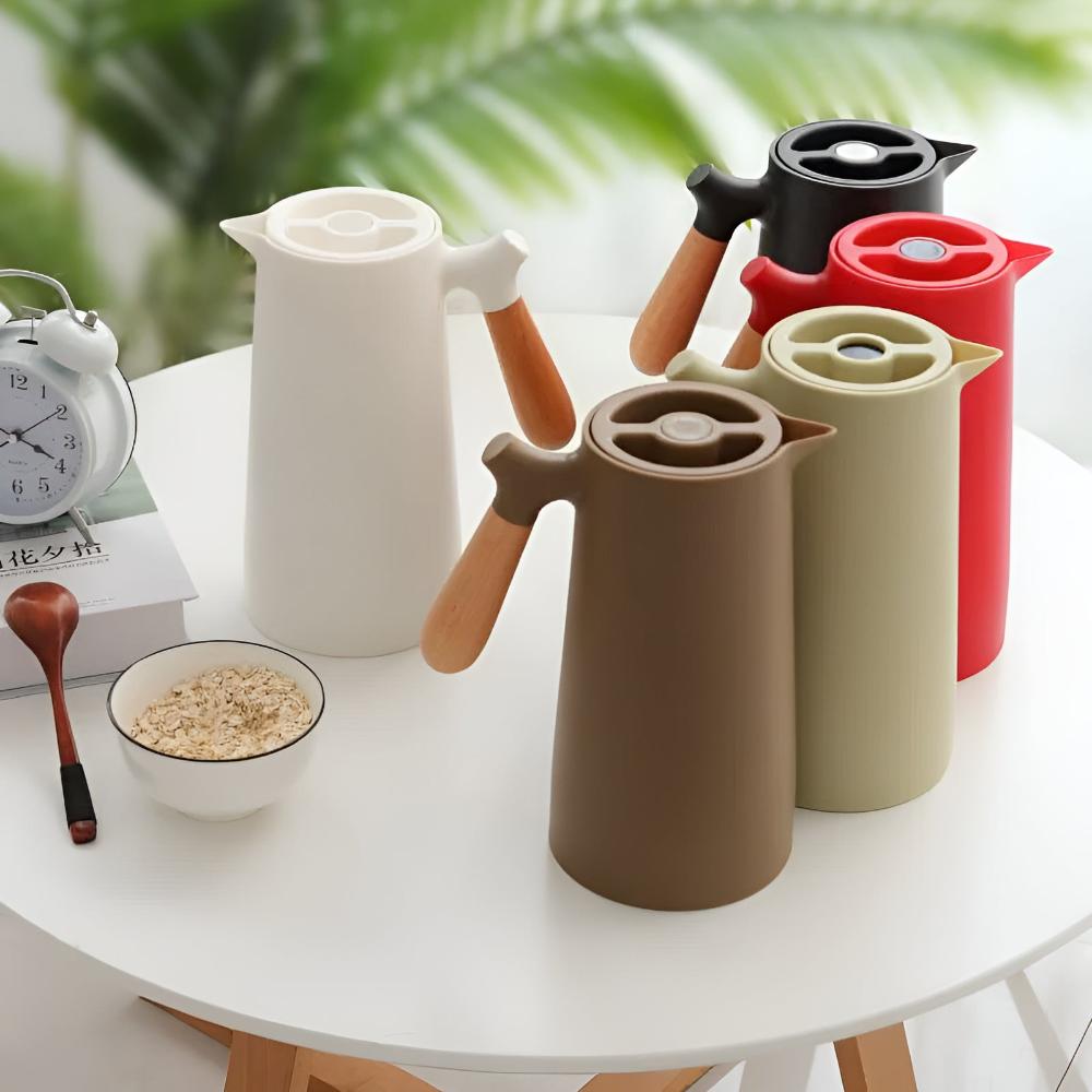 Scandinavian Insulated Carafe Stainless Steel Wooden Handle 5