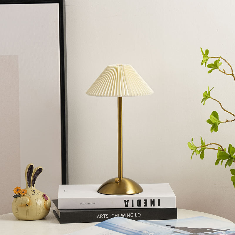 Scandinavian Rechargeable Table Lamp with Fabric Shade – Stylish Bedside Lamp for Modern Interiors 0
