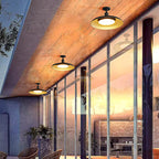 Scandinavian Style Round Semi-Flush Mount Ceiling Light Fixture – Carbonized Steel for Outdoor Use, Waterproof, 11.42 Wide 3