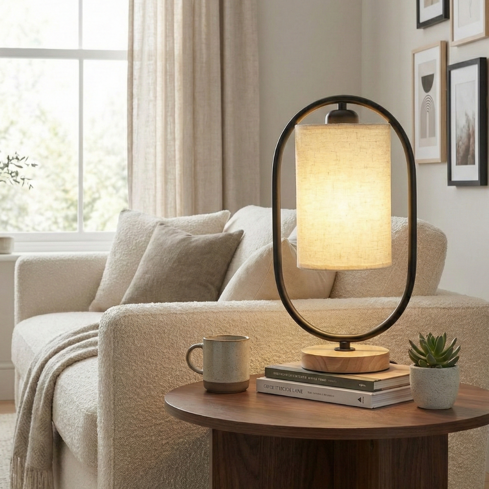 Scandinavian Style Solid Wood Table Lamp – Modern 1-Light Bedside Lamp for Bedroom or Living Room 20