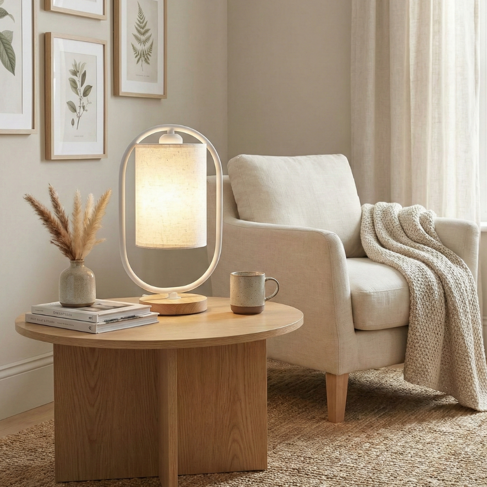Scandinavian Style Solid Wood Table Lamp – Modern 1-Light Bedside Lamp for Bedroom or Living Room 21