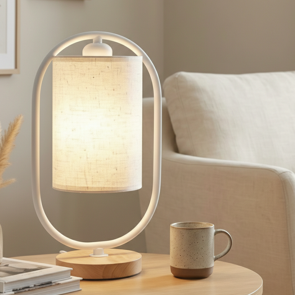 Scandinavian Style Solid Wood Table Lamp – Modern 1-Light Bedside Lamp for Bedroom or Living Room 22