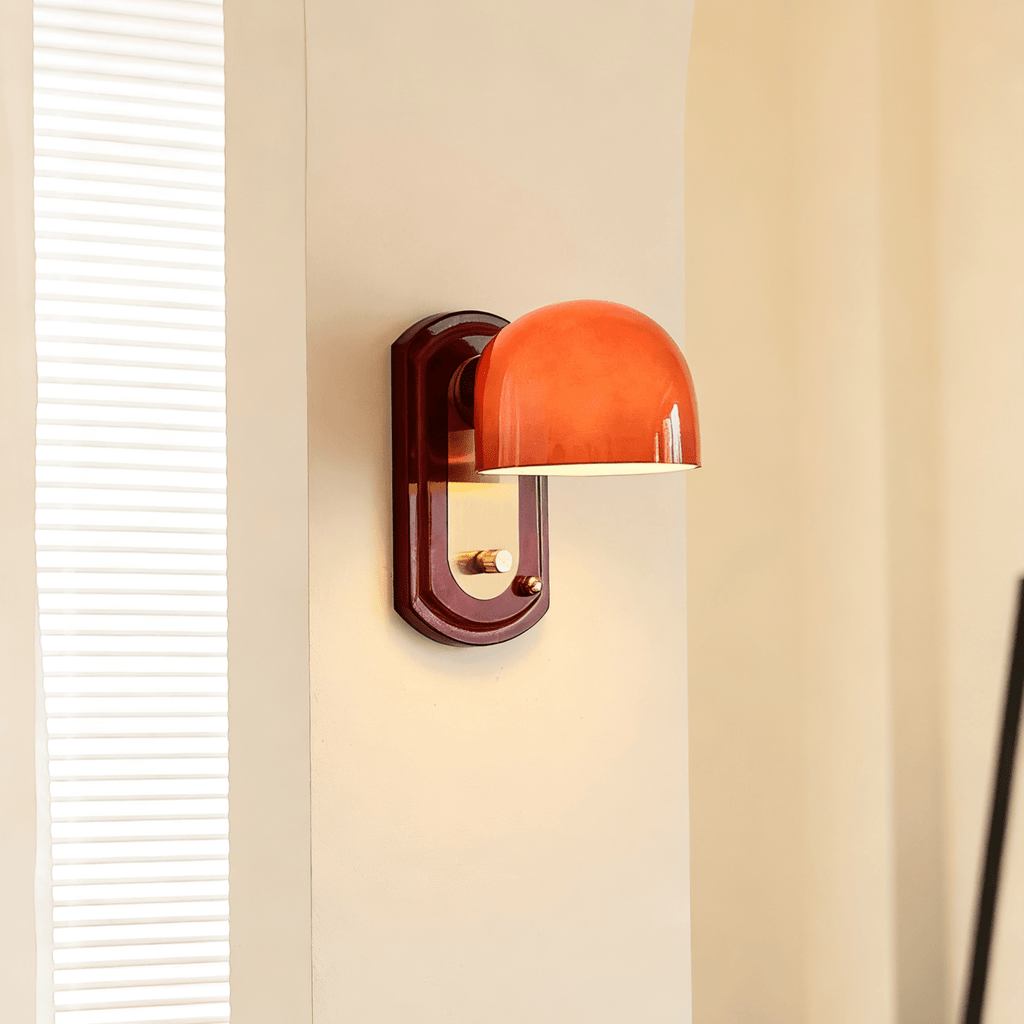 Scarlet Dome LED Wall Sconce With Gold Accents 1
