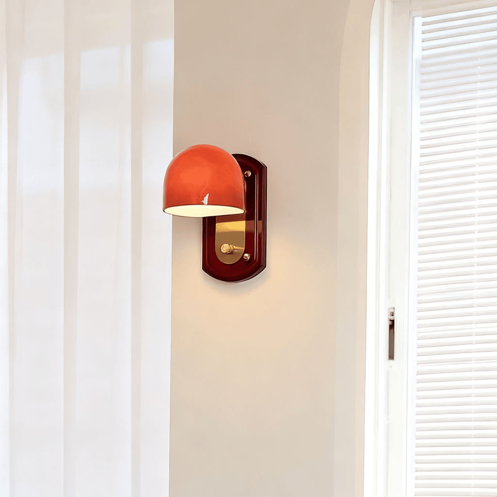 Scarlet Dome LED Wall Sconce With Gold Accents 4