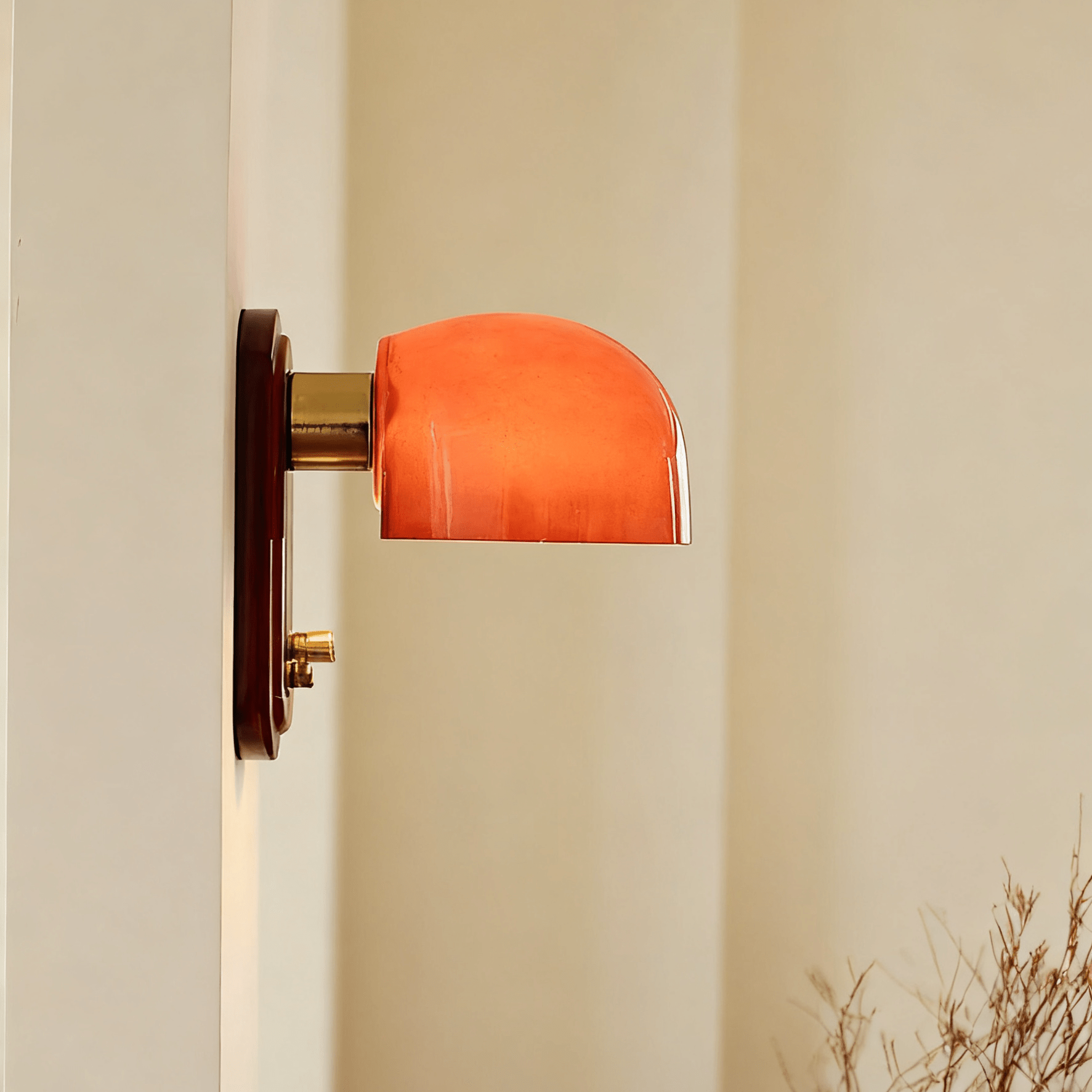 Scarlet Dome LED Wall Sconce With Gold Accents 6