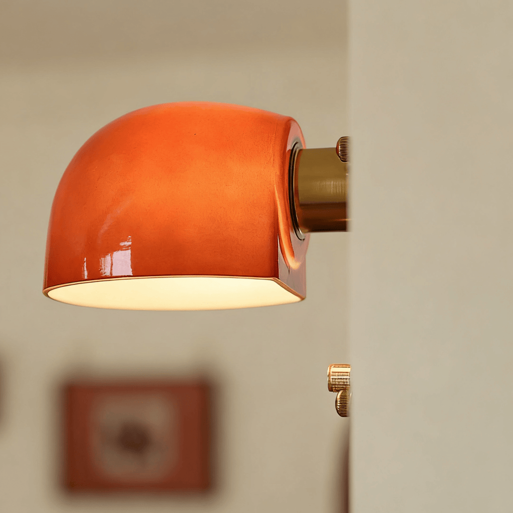 Scarlet Dome LED Wall Sconce With Gold Accents 7