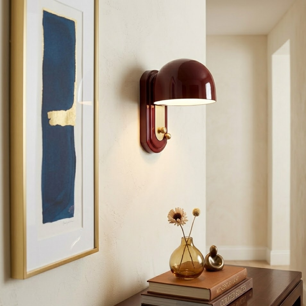 Scarlet Dome LED Wall Sconce With Gold Accents 99