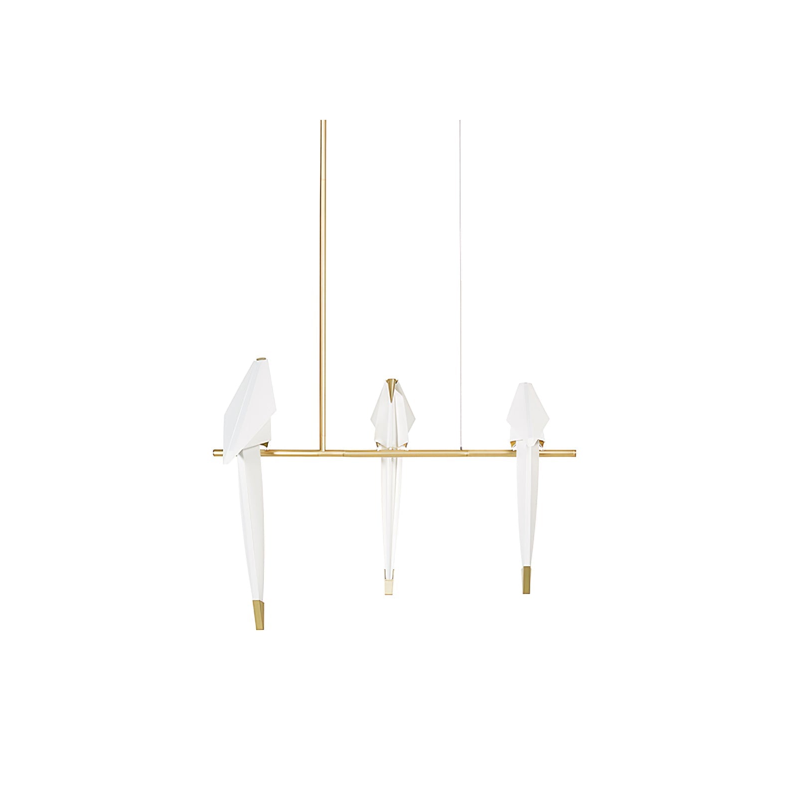 Sculptural Chandelier Acrylic Metal Adjustable Dimmable Gold 0