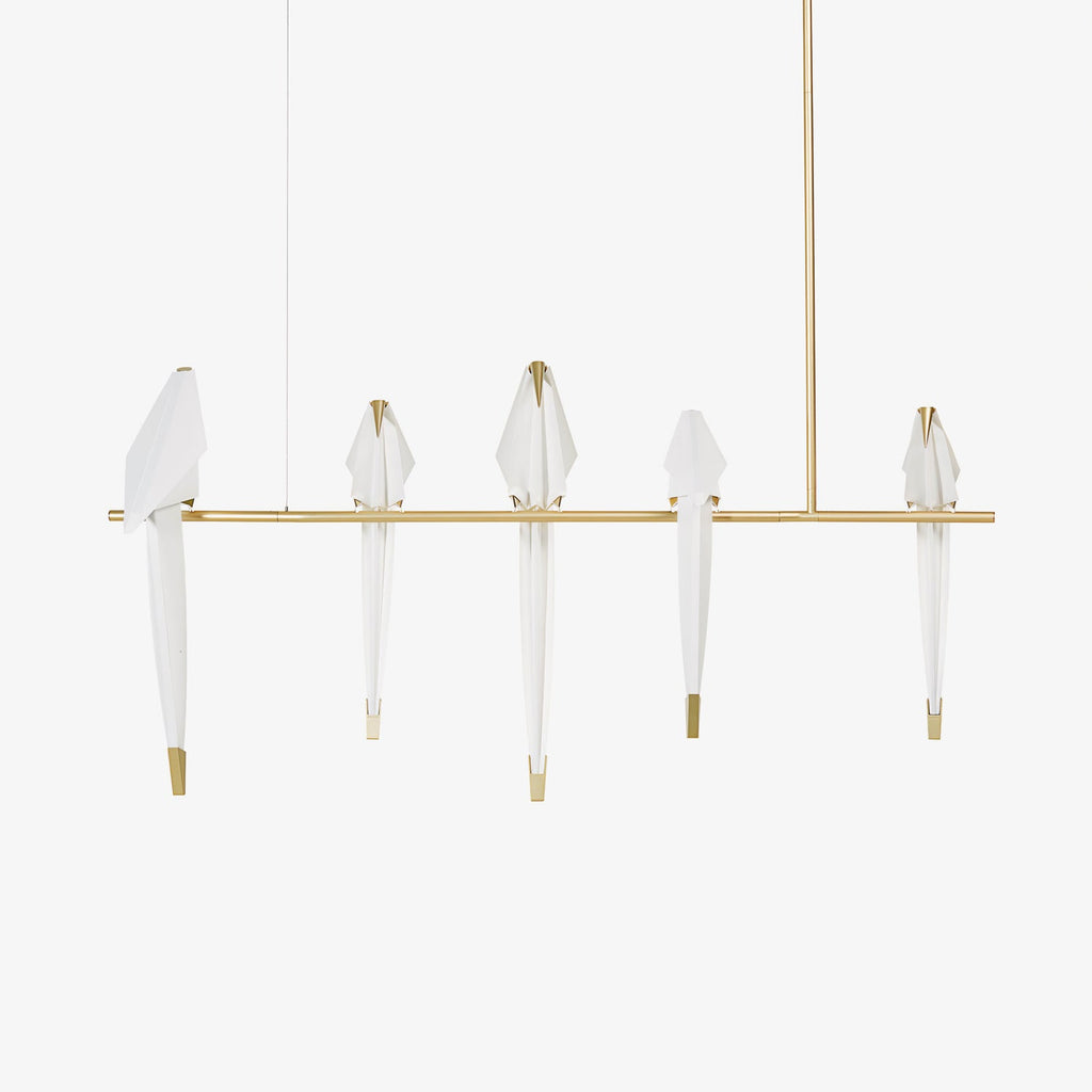 Sculptural Chandelier Acrylic Metal Adjustable Dimmable Gold 1