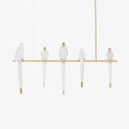 Sculptural Chandelier Acrylic Metal Adjustable Dimmable Gold 1