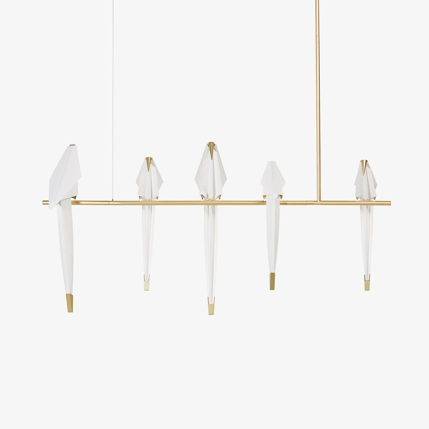 Sculptural Chandelier Acrylic Metal Adjustable Dimmable Gold 1