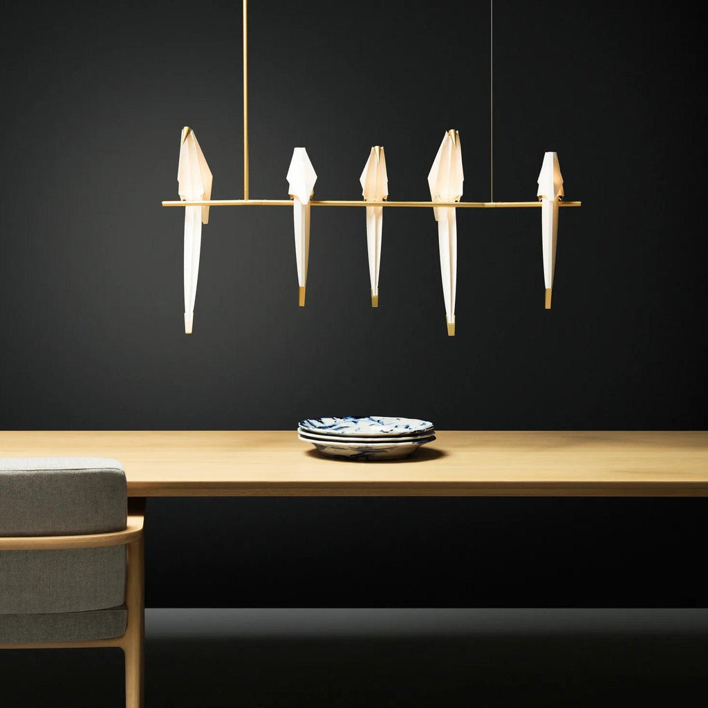 Sculptural Chandelier Acrylic Metal Adjustable Dimmable Gold 2
