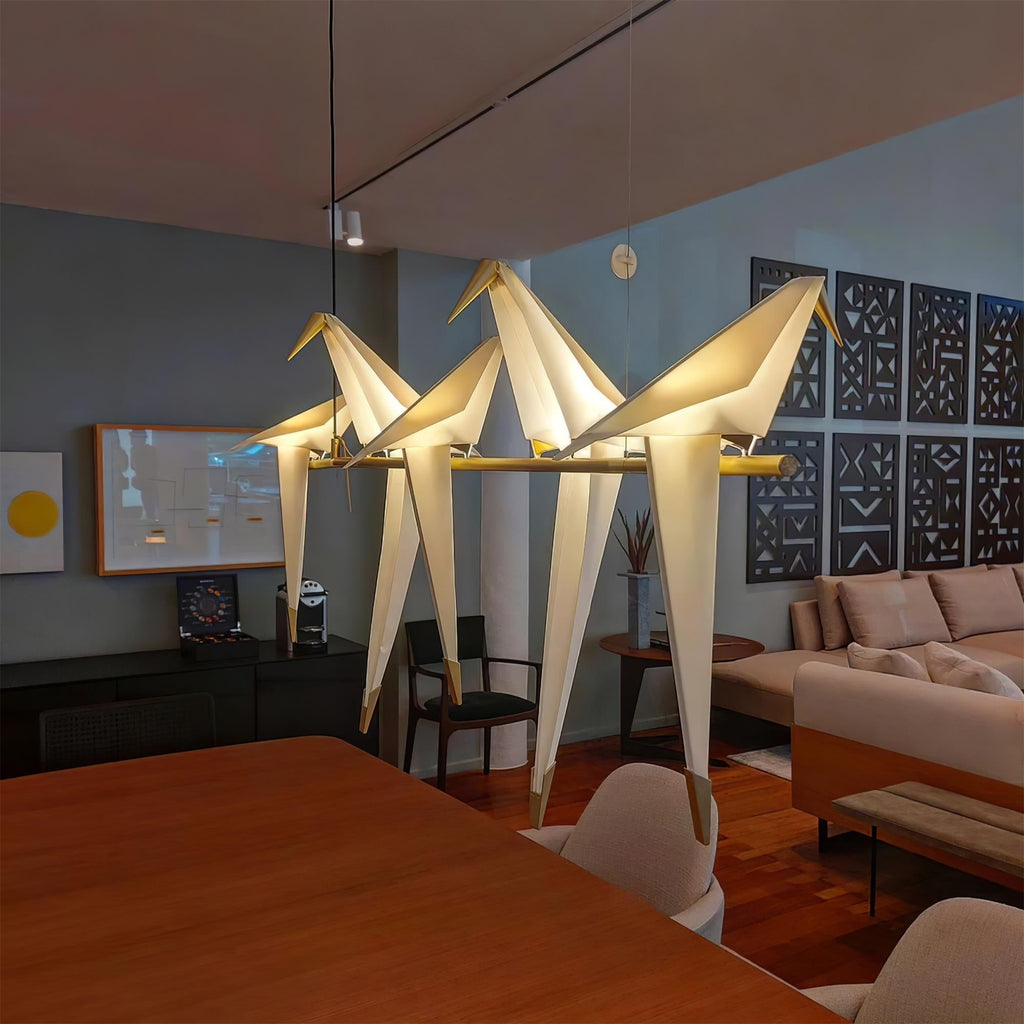 Sculptural Chandelier Acrylic Metal Adjustable Dimmable Gold 8