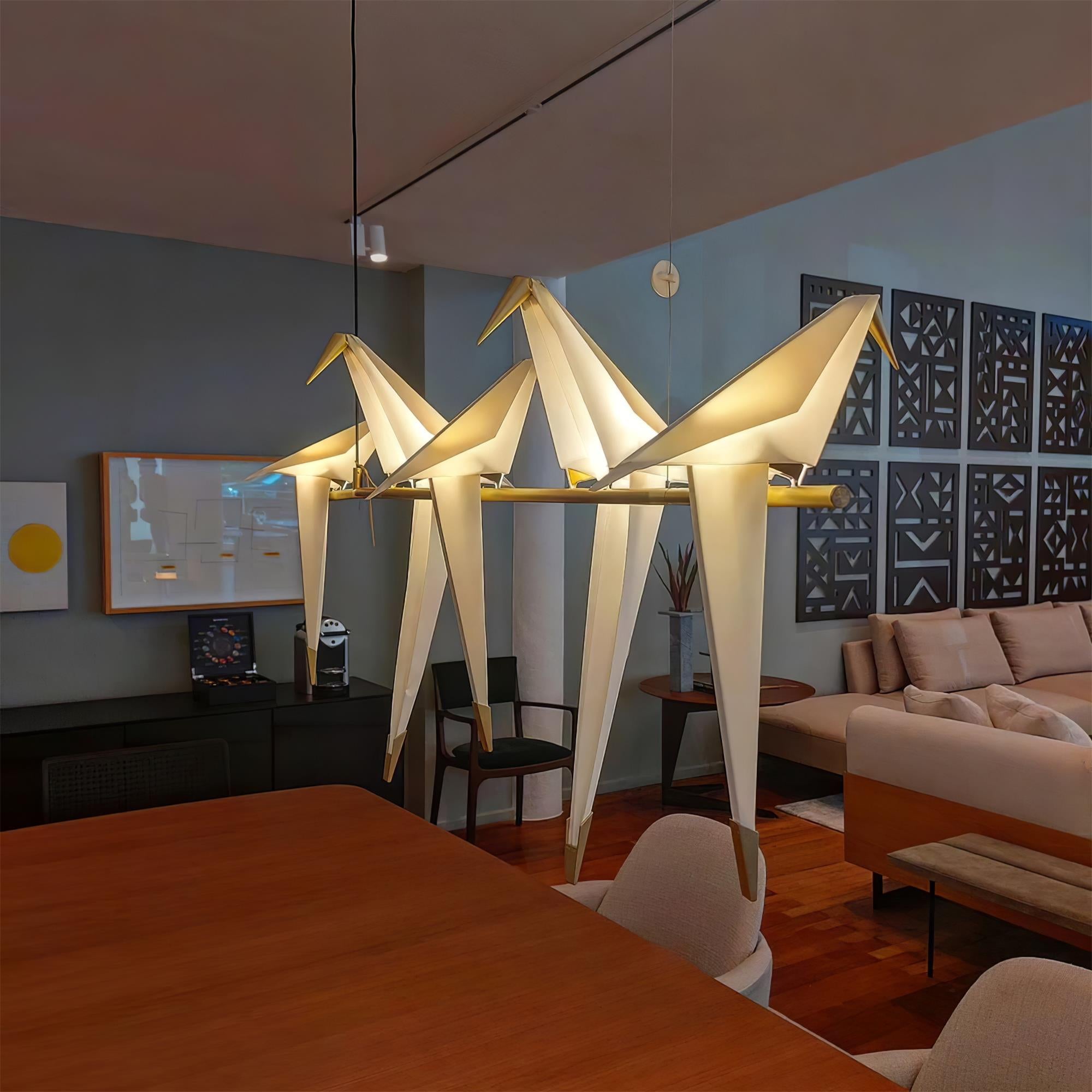 Sculptural Chandelier Acrylic Metal Adjustable Dimmable Gold 8