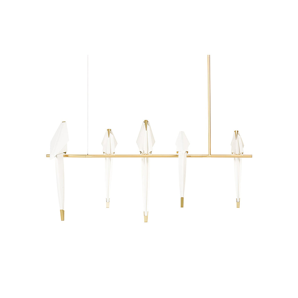 Sculptural Chandelier Acrylic Metal Adjustable Dimmable Gold 9