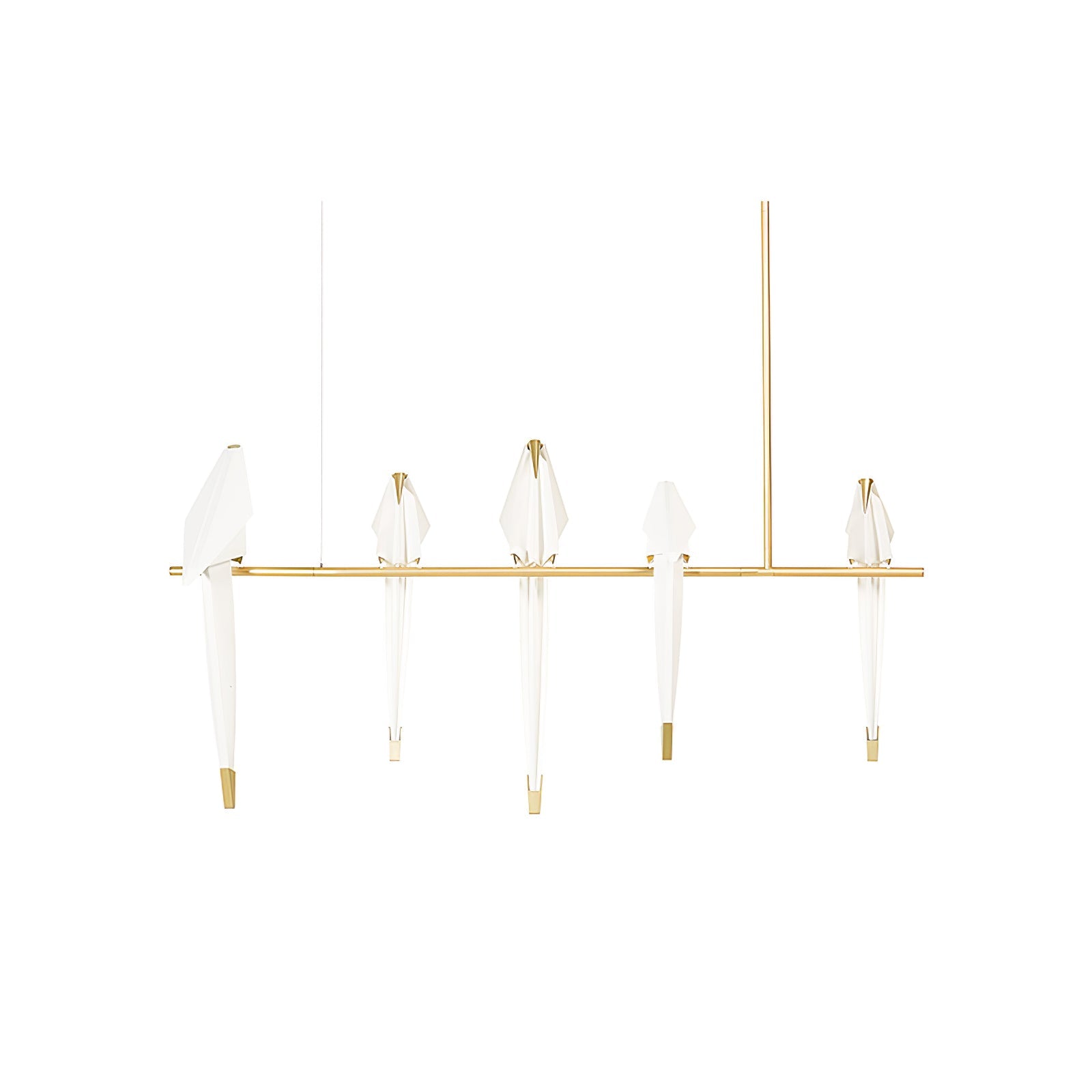 Sculptural Chandelier Acrylic Metal Adjustable Dimmable Gold 9