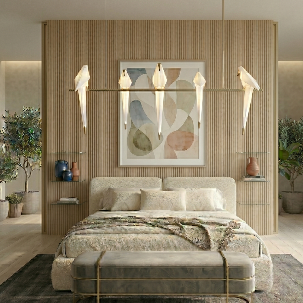 Sculptural Chandelier Acrylic Metal Adjustable Dimmable Gold 96