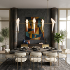 Sculptural Chandelier Acrylic Metal Adjustable Dimmable Gold 97
