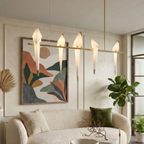 Sculptural Chandelier Acrylic Metal Adjustable Dimmable Gold 98