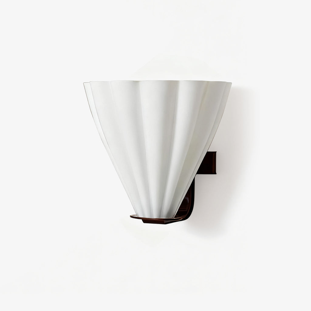 Sculptural Frosted Glass Wall Light with Shell Design 0