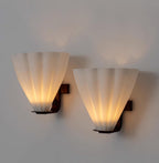 Sculptural Frosted Glass Wall Light with Shell Design 1