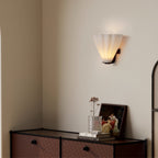 Sculptural Frosted Glass Wall Light with Shell Design 2