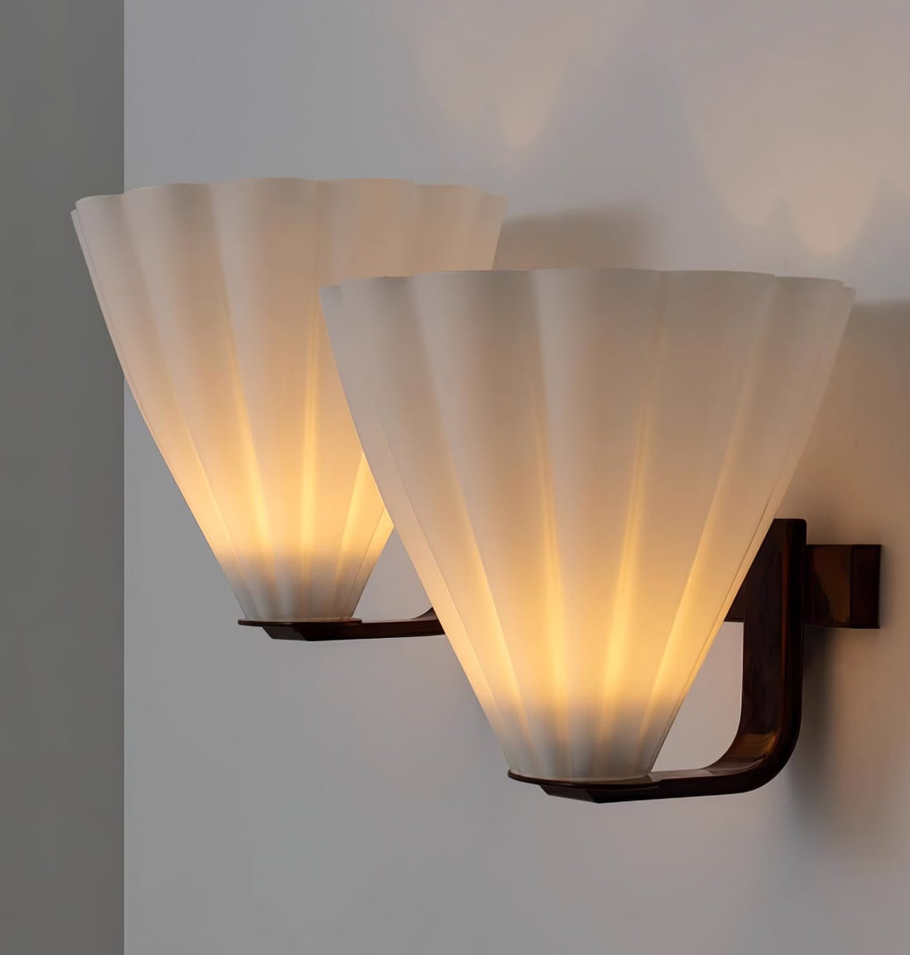 Sculptural Frosted Glass Wall Light with Shell Design 6