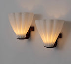 Sculptural Frosted Glass Wall Light with Shell Design 7