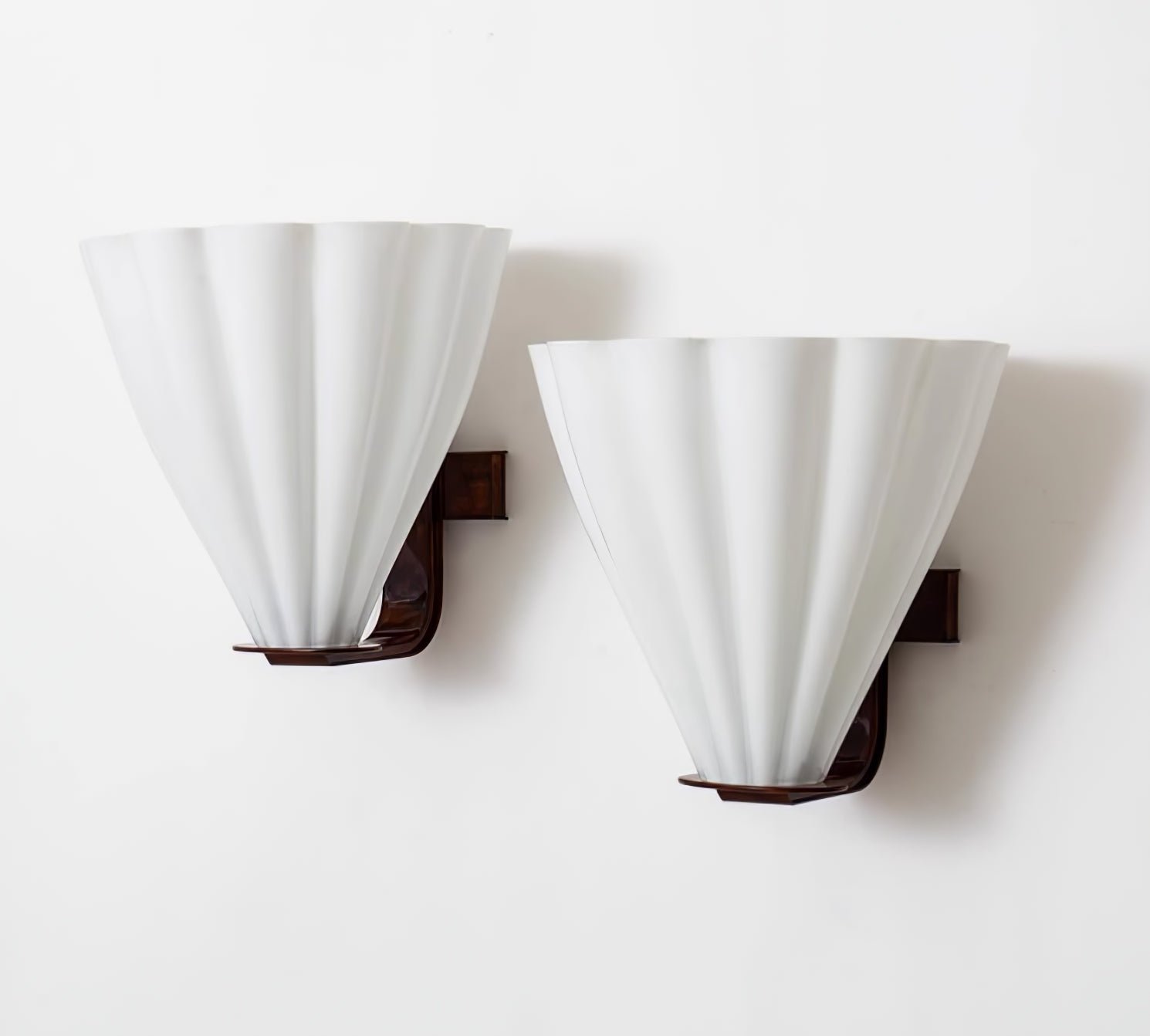 Sculptural Frosted Glass Wall Light with Shell Design 8