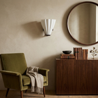 Sculptural Frosted Glass Wall Light with Shell Design 99