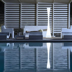 Sculptural Modern Floor Lamp with Dual Power Options – Weatherproof Indoor and Outdoor Lighting, Dimmable with Remote Control 1