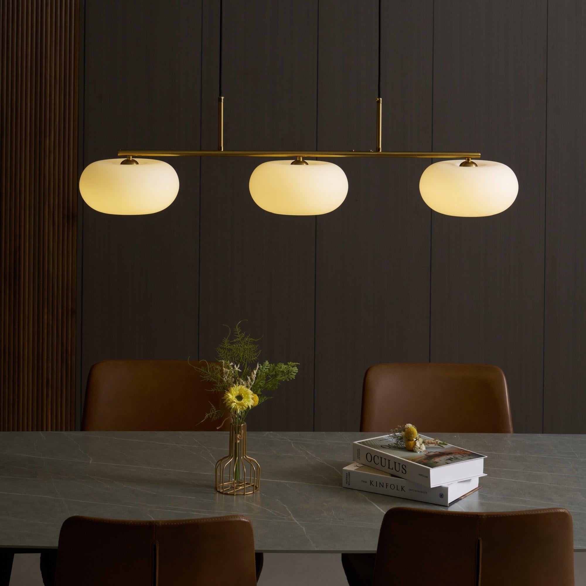 Sculptural Pendant Light Adjustable Metal Glass Globe 4